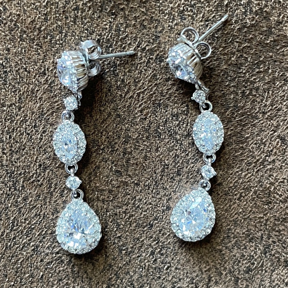 Nadri cubic zirconia teardrop earrings